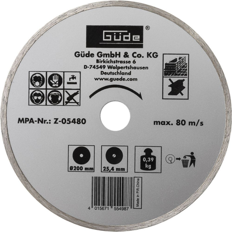 Güde Diamantový kotúč k rezačkám obkladov 200x25,4 mm 55498