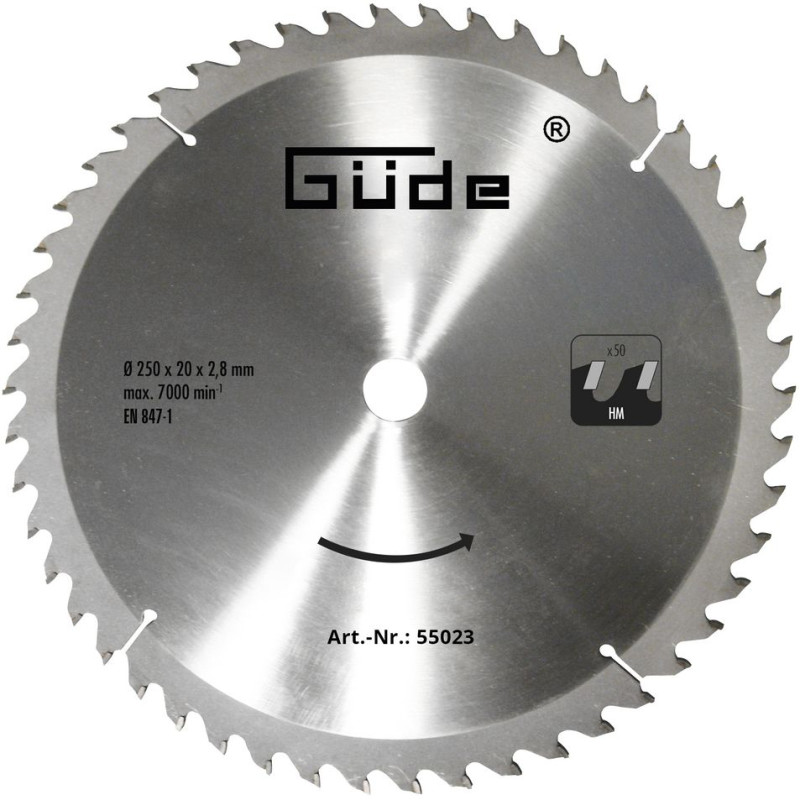 Güde Pílový kotúč HM 250x20 50Z 55023