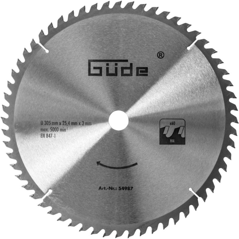 Güde Pílový kotúč HM 305x25,4 60Z 54987