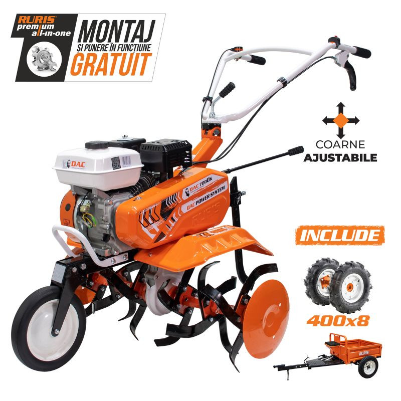 RURIS motorvý kultivátor DAC 7000k PILOT+ vlečka 450S RURIS motorvý kultivátor DAC 7000k PILOT+ vlečka 450S